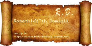 Rosenblüth Dominik névjegykártya